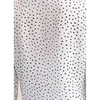 Tie Neck Dotted Blouse- White