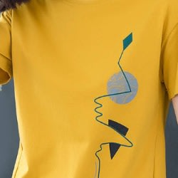 Ladies Print Top- Yellow