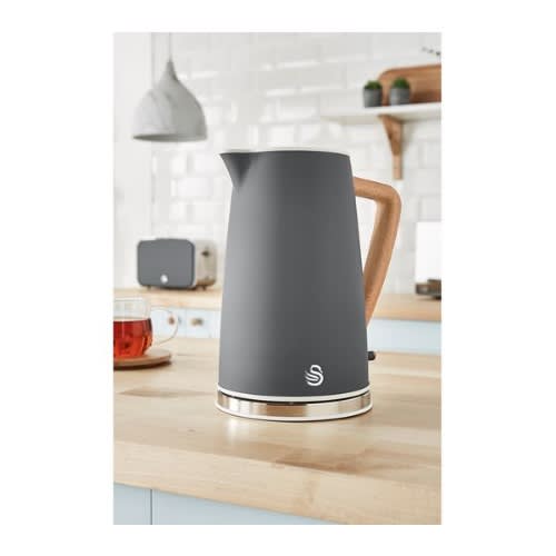 1.7l Nordic Cordless Jug Kettle With Wooden Handle – Grey