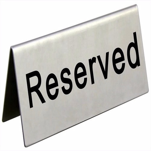 Reserved Table Sign - 6 Pcs