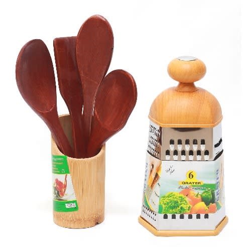 Wooden Spoon Set + Grater