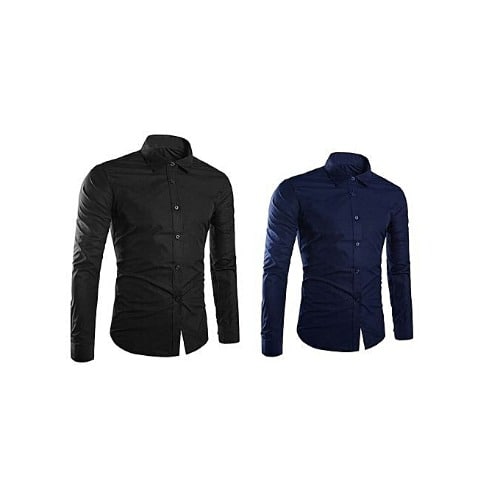 Men's Formal  Fit Shirt - Black & Navy Blue