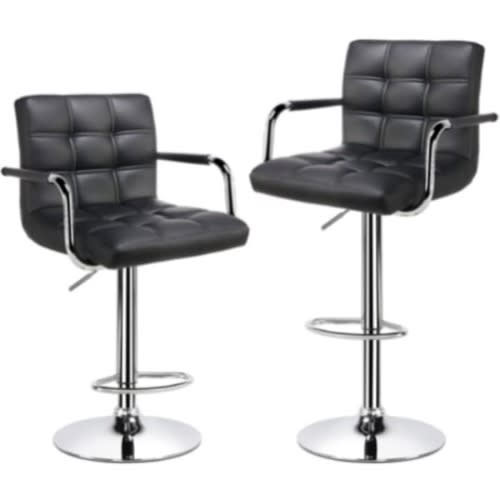 Adjustable Counter Hlinks Bar Stools - Black - Stool Lab Swivel Gas Lift - Set Of 2