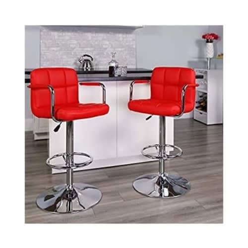 Adjustable Height Bar Stool - 2pieces - Red