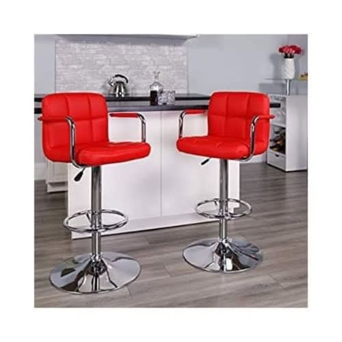 Adjustable Height Bar Stool - 2pieces - Red