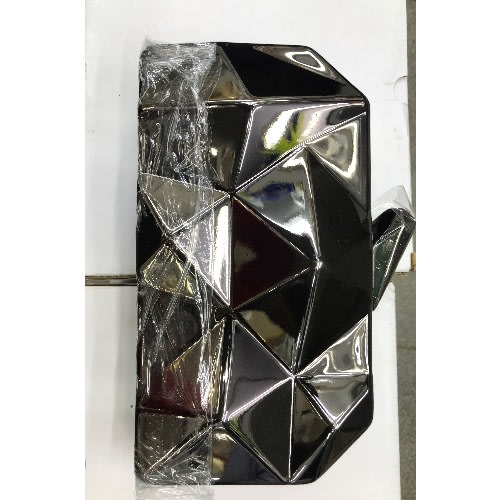 Metallic Clutch Purse - Black - 6 x 4 inches