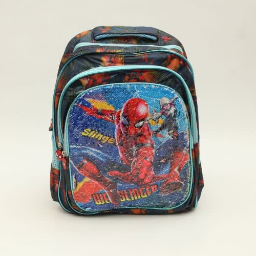 Boys Reversible Sequin Spiderman School Bag- Blue -28cm*15cm*38cm
