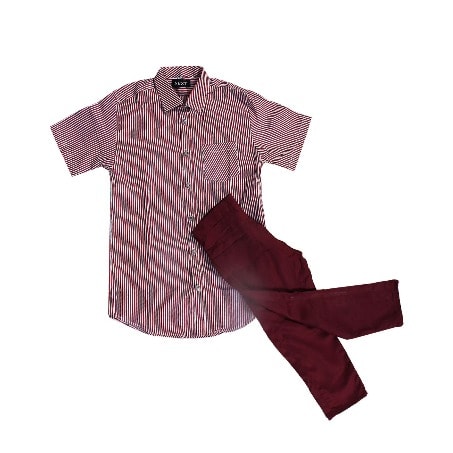 Boys' 2-piece Stripe Shirt & Trousers - Wine