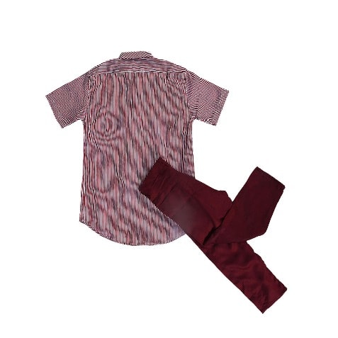 Boys' 2-piece Stripe Shirt & Trousers - Wine