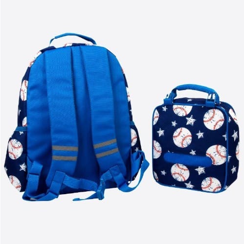 Baseball 16" Duet 2 Piece Set - Backpack And Lunchbag