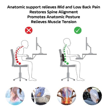 Memory Foam Pillow for Lumbar Back Support