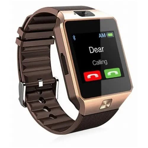 Dz09 Smart Watch Android Sim Card Slot Smartwatch- Gold