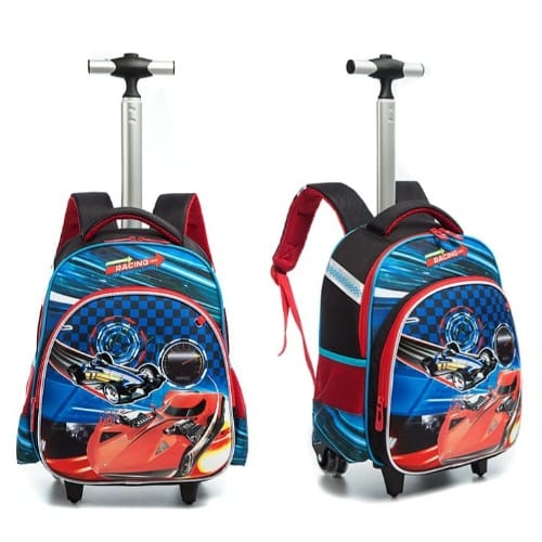 16" Trolley School Bag Set - Racing Cars - 3pcs