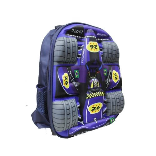 3d Race Car Kids Backpack -Purple