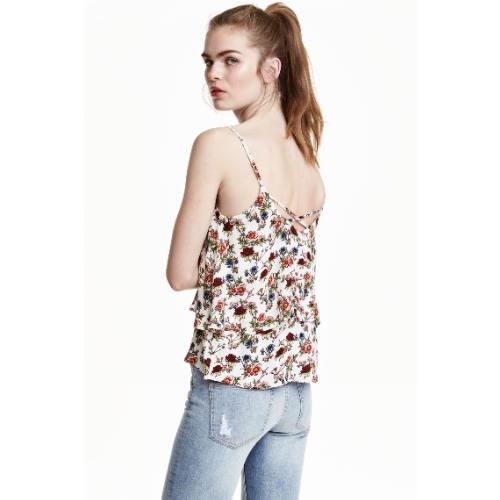 Floral Flounced Strappy Top