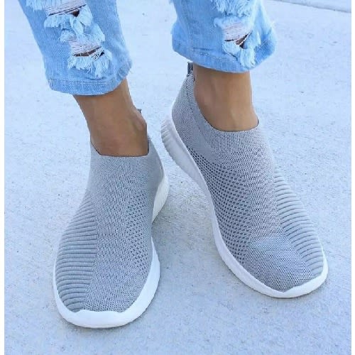 Breathable Female Sneakers - Grey