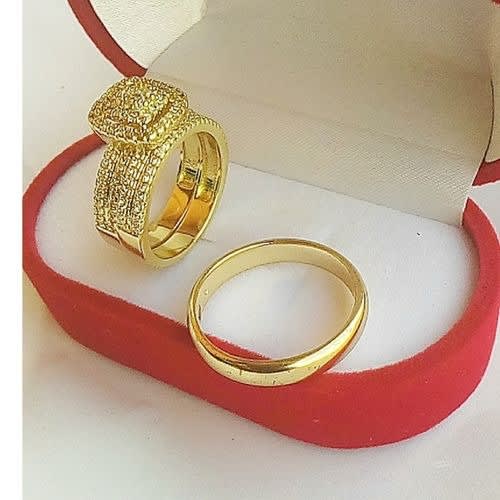 Emily Gold Brazilia Wedding Ring Set