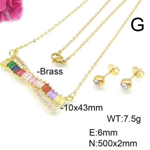 Women's Austrian Crystal Ribbon Necklace And Earring Set
