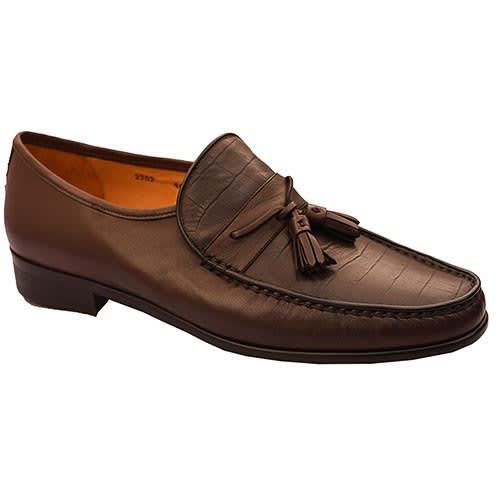 Mario Fagni Plain And Patterned Calfskin Shoe