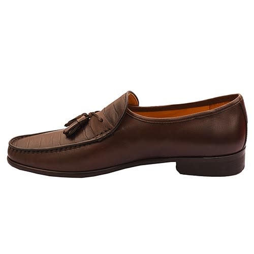 Mario Fagni Plain And Patterned Calfskin Shoe