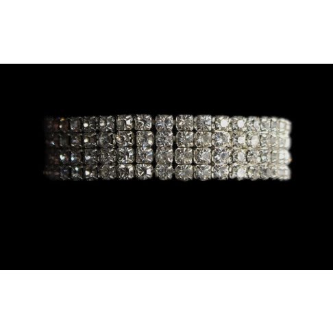 Elastic Rhinestone Bracelet-Silver
