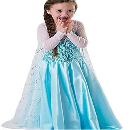 ReliBeauty Girls Princess Elsa Fancy Dress Costume - Sky Blue