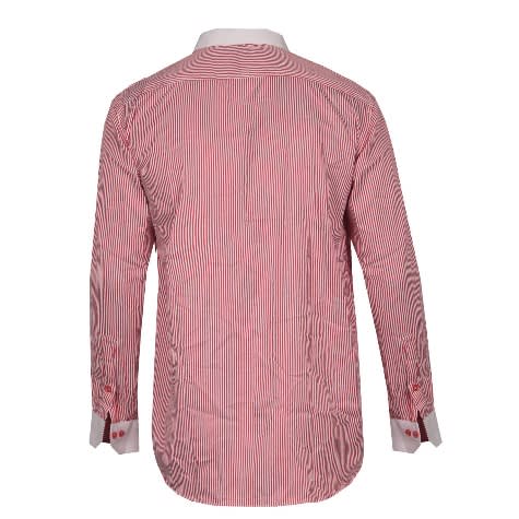 Men Wine  Stripe Long Sleeve Shirt