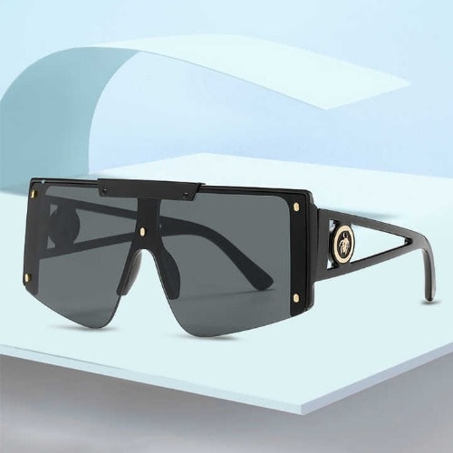 Oversized Shield Visor Mask Sunglasses For Women