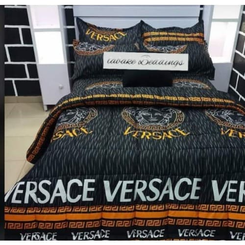 Versace Inspired Complete Bedding Set - 1 Duvet, 1 Bed Sheet And 4 Pillow Cases