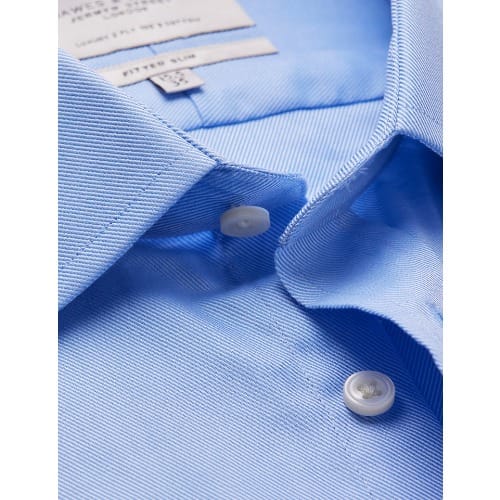 Twill Slim Fit Shirt - Double Cuffs - Blue