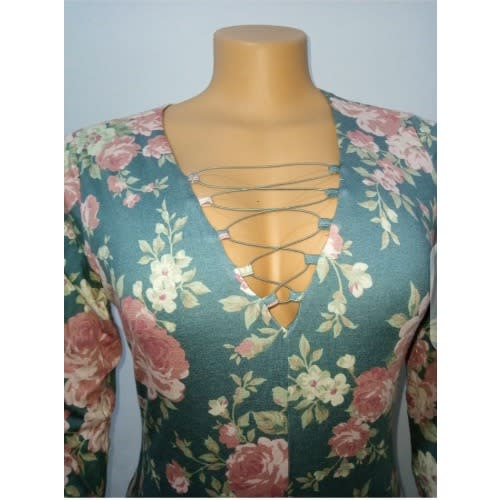 Bodycon Pencil Floral Midi Dress - M