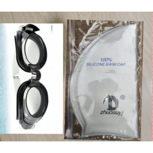 Swimming Glass - Black And Cap - White
