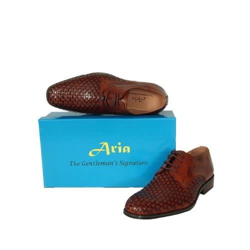 Men’s Smartly Matted Patterned Lace Up Shoe - Brown - Msh-4715