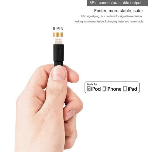5v 2.1a Output Lightning Fast Charging & Sync Flat Cable For Iphone