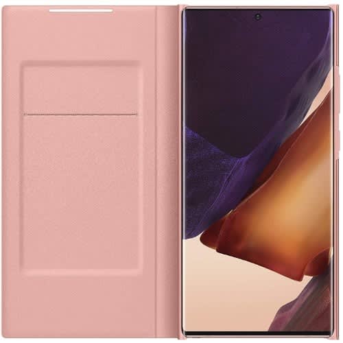 Led Flip Wallet Cover Case For Samsung Galaxy Note20 Ultra 5g - Brown