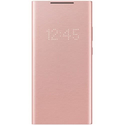 Led Flip Wallet Cover Case For Samsung Galaxy Note20 Ultra 5g - Brown