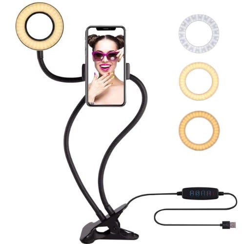 Professional Selfie Ring Light With Phone Stand For Vlogging, Streaming, Etc