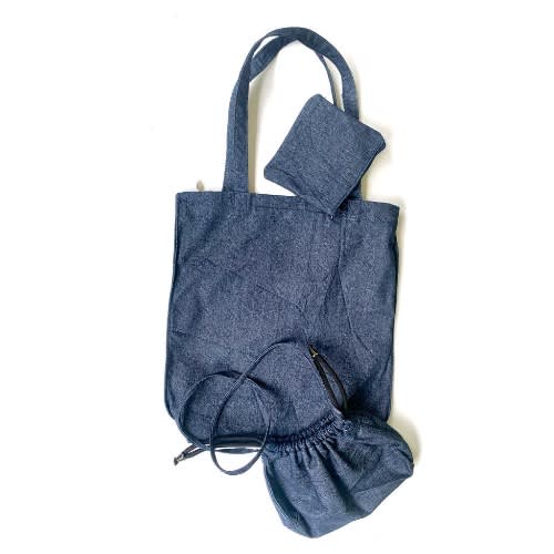 Rock Jean Tote Bag -3Pcs - Blue