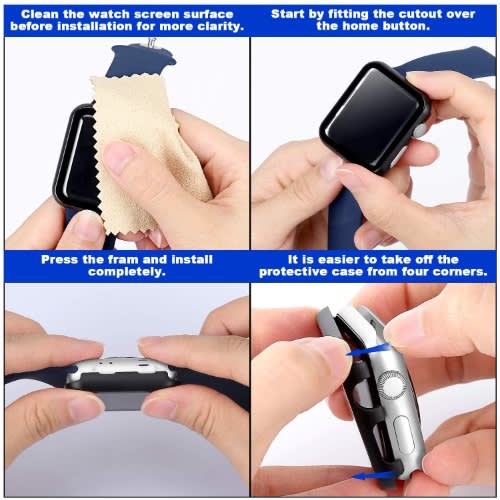 Case With Built-in Tempered Glass Screen Protector For IWatch - 38mm