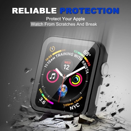 Case With Built-in Tempered Glass Screen Protector For IWatch - 38mm