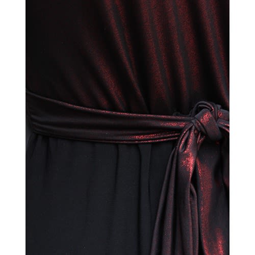 Embrossed Maxi Evening Dress-WINE