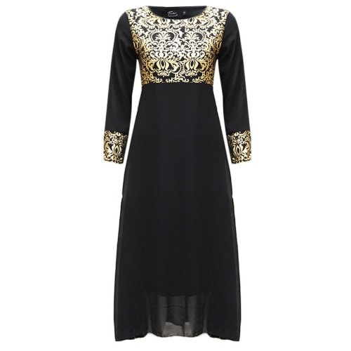 Embrossed Maxi Evening Dress