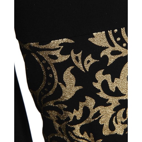 Embrossed Maxi Evening Dress