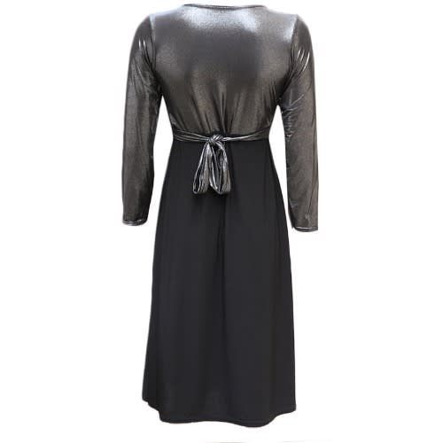 Embrossed Maxi Evening Dress-GREY