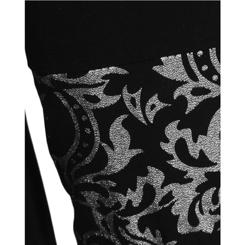 Embrossed Maxi Evening Dress-SILVER