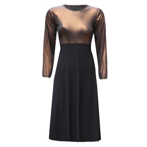 Embossed Maxi Evening Dress-GOLD