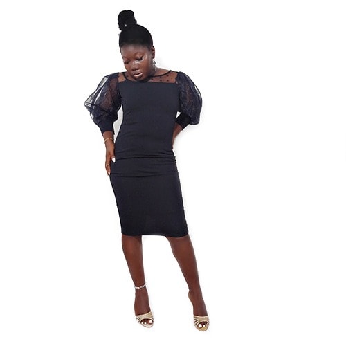 Formal Bodycon Dress For Women - Black