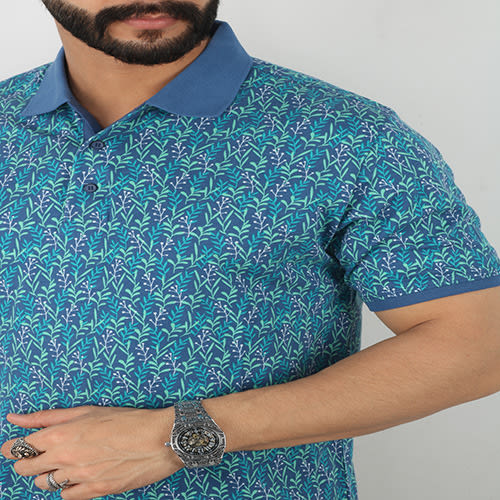 Flora Marin  Men Slim Fitted Polo - Green
