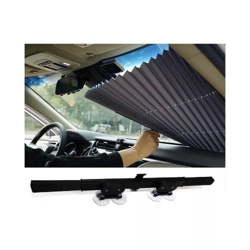 Retractable Windshield Sun Shade For Car - Wireless Cellular Sun Visor Protector