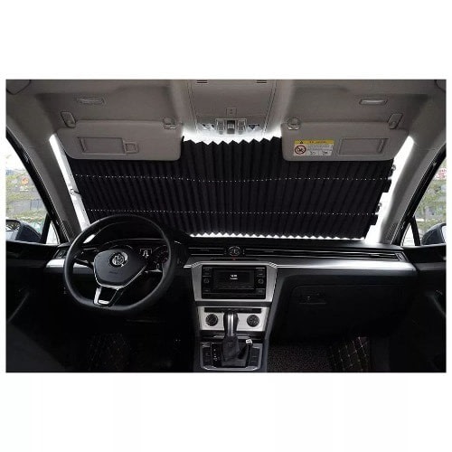 Retractable Windshield Sun Shade For Car - Wireless Cellular Sun Visor Protector